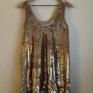 Zara Reversible Sequins Mini Dress (Size Medium)